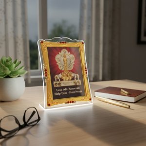 ACRYLIC STAND WITH GOLD COLOUR FRAME